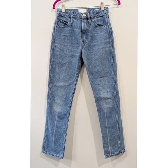 Frame Le Italien Straight Jean In Pure Blue - Picture 2 of 8